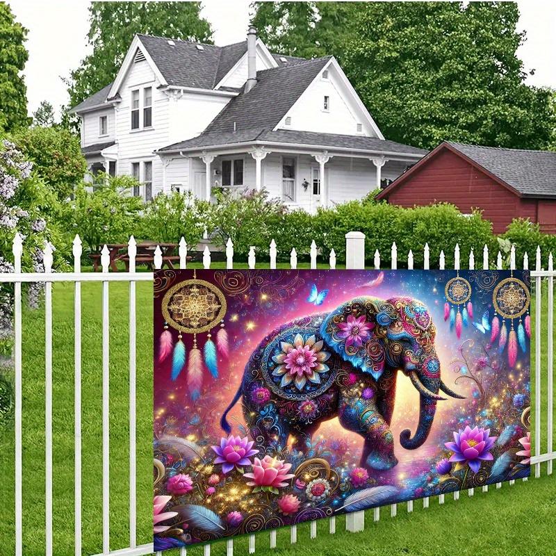 Magical Elephant Tapestry  Vibrant Floral Design with Dreamcatchers for Boho Home Decor Perfect Wall Hanging for Living Room