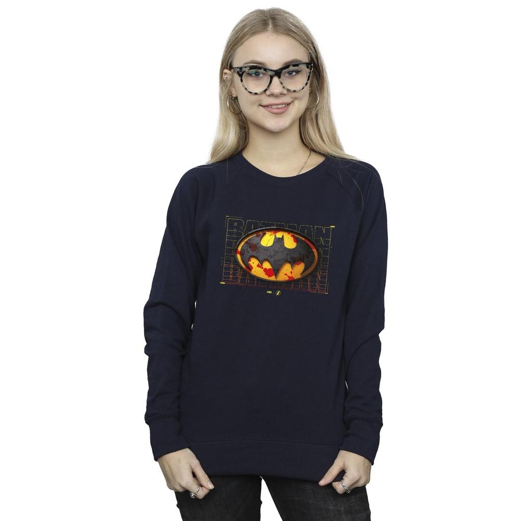 DC Comics Womens/Ladies The Flash Batman Red Splatter Sweatshirt