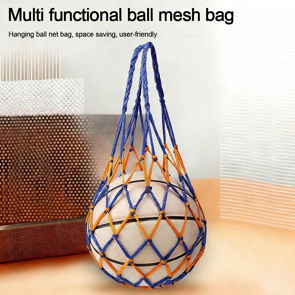 Weaving Basketball Carry Bag Multiple Colors Ball Pocket Durable Mesh Net Bag Football Balls