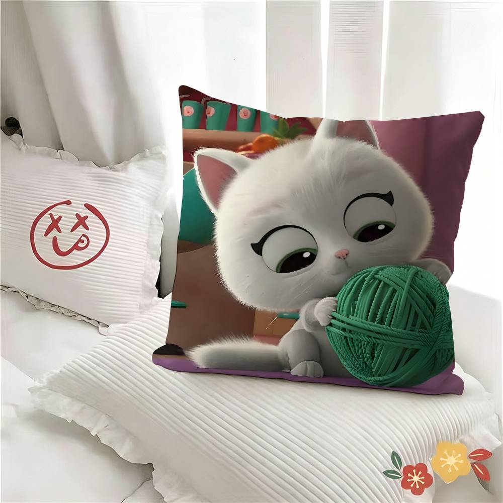 pc Cute Cartoon SSuperKitties Pillow Case Fashion Square Pillowcase Bedroom Sofa Room Ins Decoration Leisure
