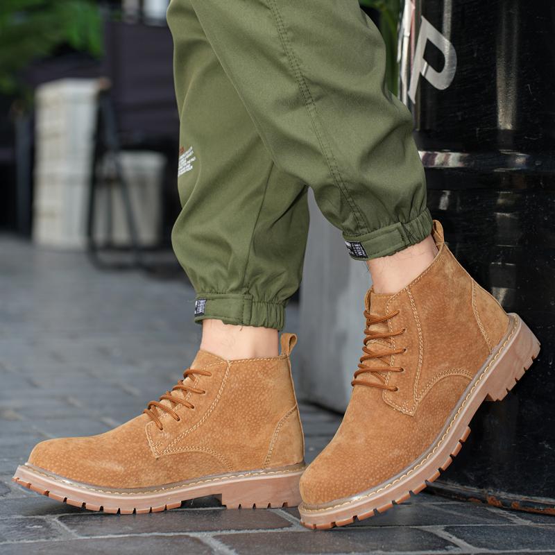 2024 Новое поступление Мужские кожаные модные высокие ботинки Универсальные мужские удобные мотоциклетные ботинки Роскошные брендовые мужские ботильоны