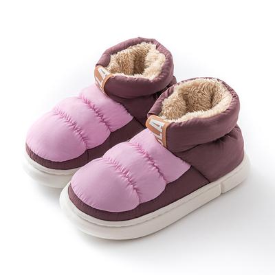 Модная мужская обувь Милые плюшевые зимние теплые хлопковые туфли Женская уличная нескользящая легкая пуховая повседневная обувь на платформе Ботильоны