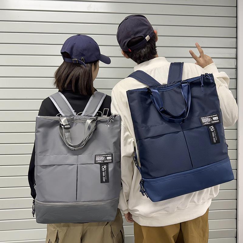 Dual-Use Backpack Men's And Women's Large Capacity Shoulder Tote Bag Handbag Lightweight Travel Backpack With Shoe Bin