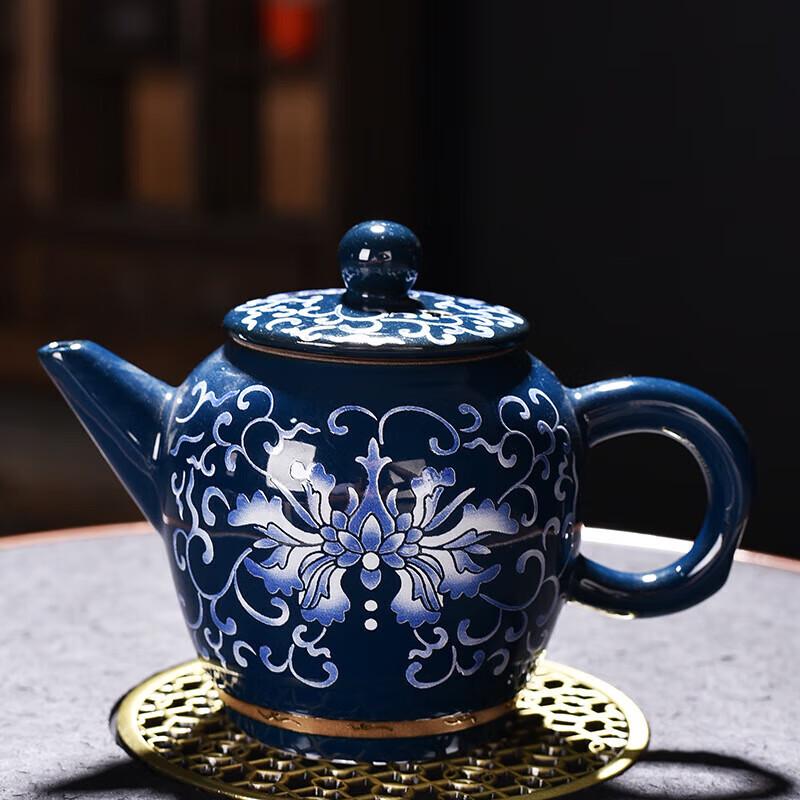 Chaxun Dehua Gold-Inlaid Enamel Blue & White Porcelain 11-Piece Tea Set