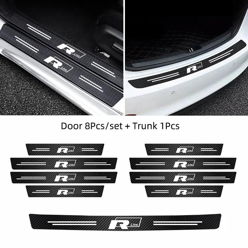 Car Door Sill Protector Sticker Threshold Non-slip Pad Mat For VW GTI Rline Polo Golf 6 7 Passat CC Tiguan Arteon T-ROC Scirocco zr8