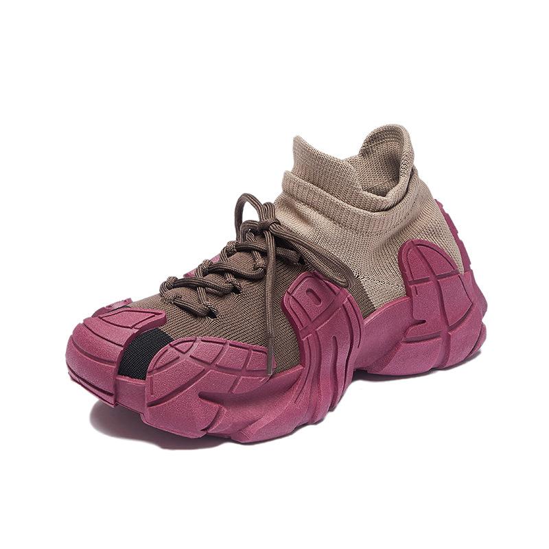 Носки и обувь новая женская повседневная обувь платформа женская обувь лето дышащая осьминог летающая тканая спортивная обувь большой размер