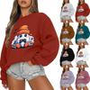 Women's Casual Fashion Round Neck Long Sleeve Halloween Printed Sweatshirt
