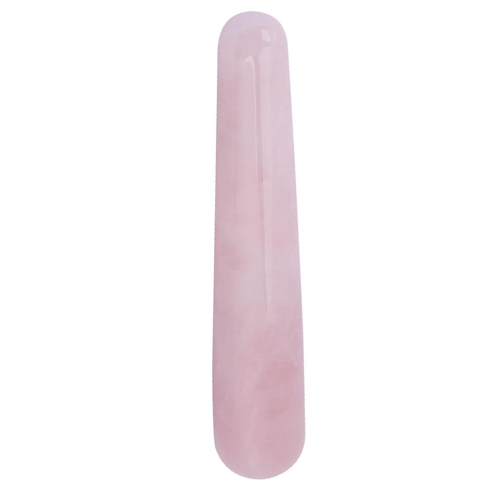 1pc Natural Quartz Crystal Face Massage Wand Stone Smooth Stick Massaging Tool Pink 100mm