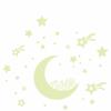 Мультфильм Луна Звездный город светится в темноте светящаяся флуоресцентная наклейка на стену Декор