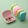 Colorful Portable Mini Medicine Box - Moisture-Proof, 3-Compartment Rectangular Organizer for AM/PM Pills, Compact & Easy To Carry