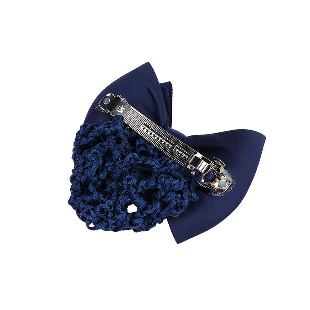 Fashion Bow Barrette Hair Clip Cover Lady Net Bun Snood Hair Accessories Hairpins Satin Bowknot