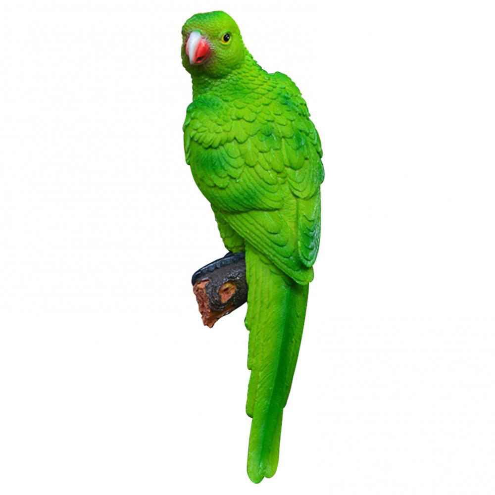 Resin Decor Craft Decoration Simulation Parrot Bird Sculpture Wall Hanging Garden Decoration