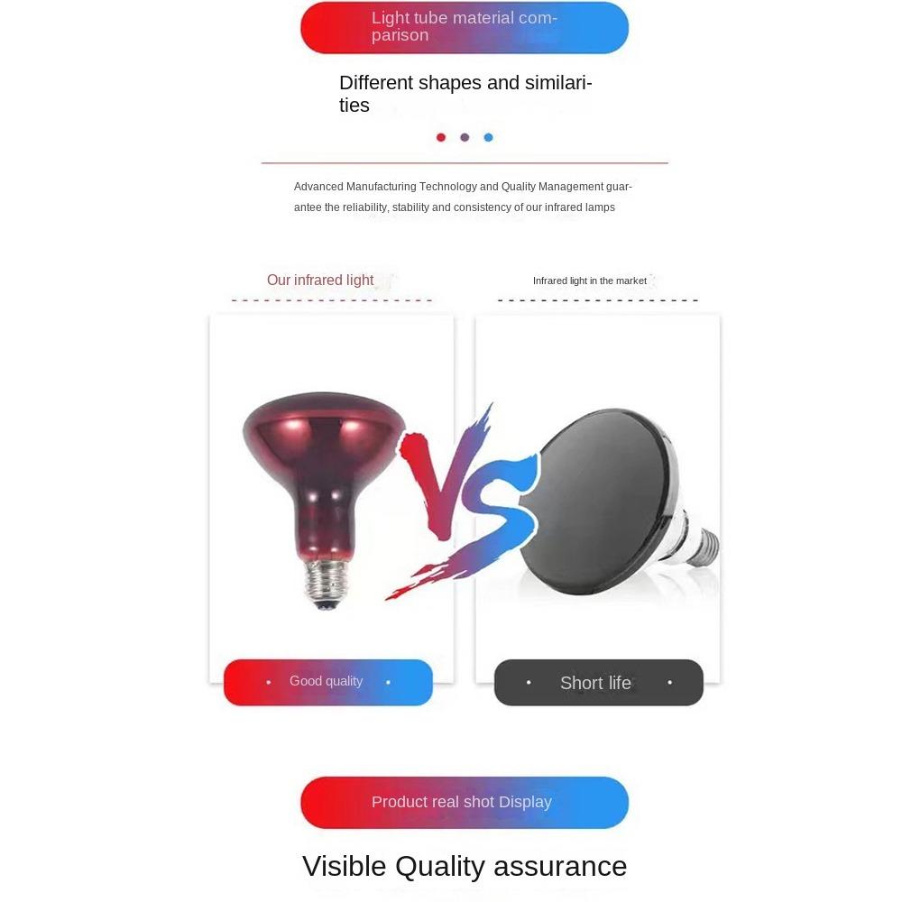 1pc 100W Infrared Heating Therapy Lamp Bulb R95 Infrared Light Bulb Physiotherapy Bulb Body Care