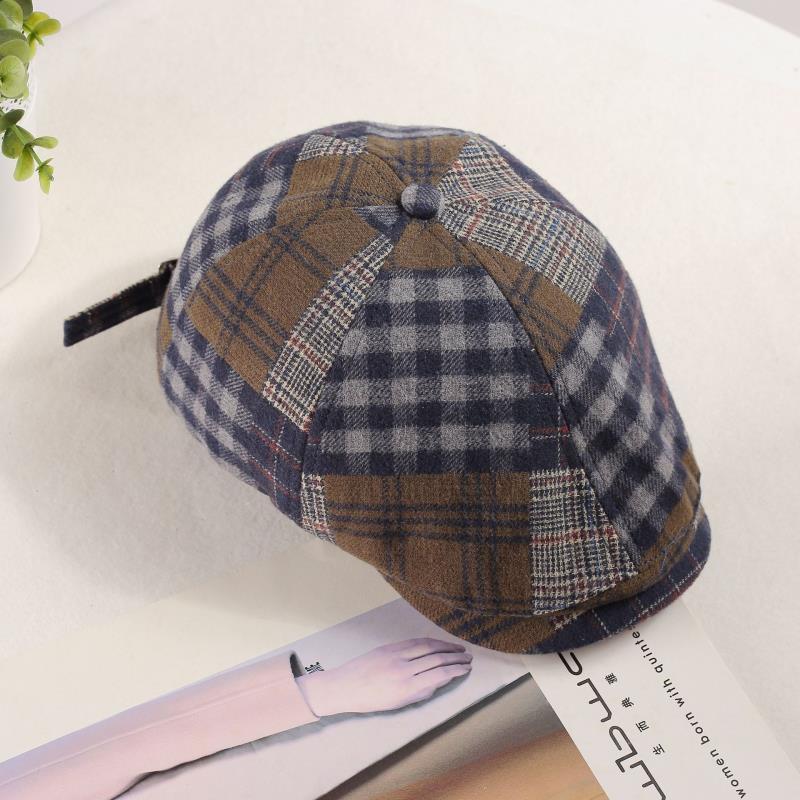 Women's Retro Color Blocked Forward Hat Versatile In Spring and Autumn Simple Beret