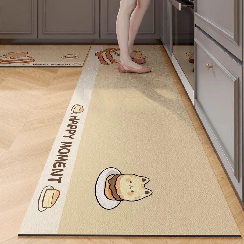 Watercolor Corgi Kitchen Mat Non Slip Absorbent Corridor Rug Home Decor