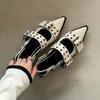 Fashion Slingback Shoes Gothic Chunky Heels Women's Pumps Rivet Street Style Medium Heel Punk Vintage Casual Sandals Spring Summer 2024