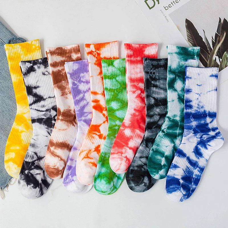 ABIF1 Длинные носки с tie-dye и крючком, Взрывной уличный стиль, Модные и стильные носки, Унисекс для скейтбординга, Спорта, Отдыха и F