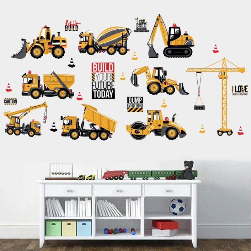 Tractor Engineering Car Pattern Children Room Decoration Cute Kindergarten Wall Decoration Stickers