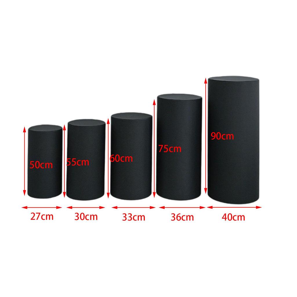 5 Pieces Cylinder Plinth Display Box Stand Covers Cylinder Dessert Pedestal Covers for Graduation Events Holidays Thanksgiving