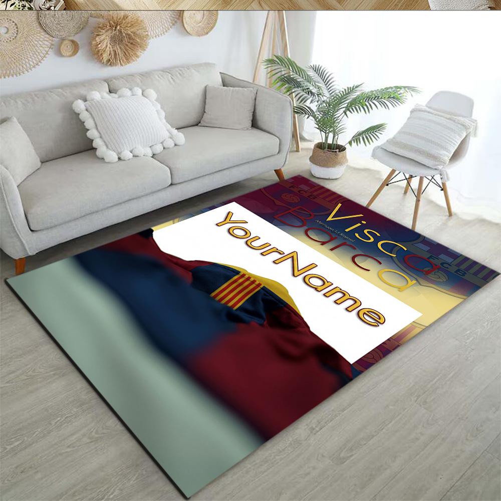 Fc Barcelona Personalized Name Area Rug Design for Dining Room Foyer Kitchen Game Room Antislip Carpet Decorate Offices