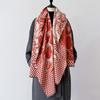 Imitation Cashmere Peony Artistic Sense Retro Style Texture Printing Double-sided Warm Scarf Shawl Woman