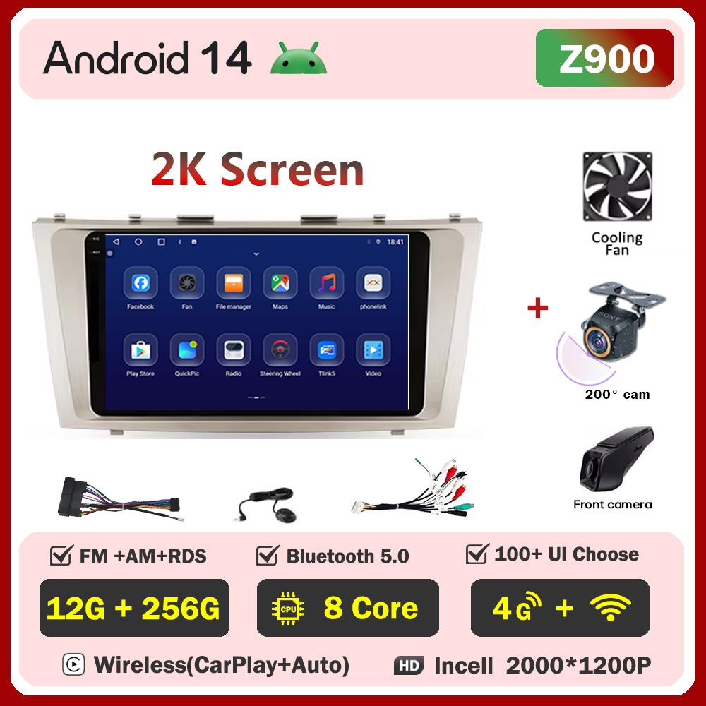 Android 14 для Toyota Camry 40 50 2006-2011 Автомобильный радиоплеер стерео головное устройство автомобильные мультимедийные интеллектуальные автомобильные системы без 2din