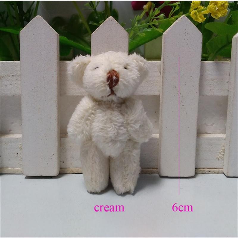 6Cm Plush Bear Toys Pendant Long Hair Joint Animal Hands and Feet Active DIY Handmade Jewelry Materials for Christmas