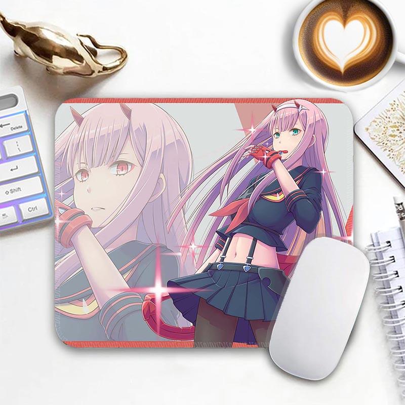 Anime Kawii Standard Mouse Pad D_DARLING in the F_FRANXX Zero Two Gamer Small Mousepad Travel Mouse Mat Non-Slip Mousemat
