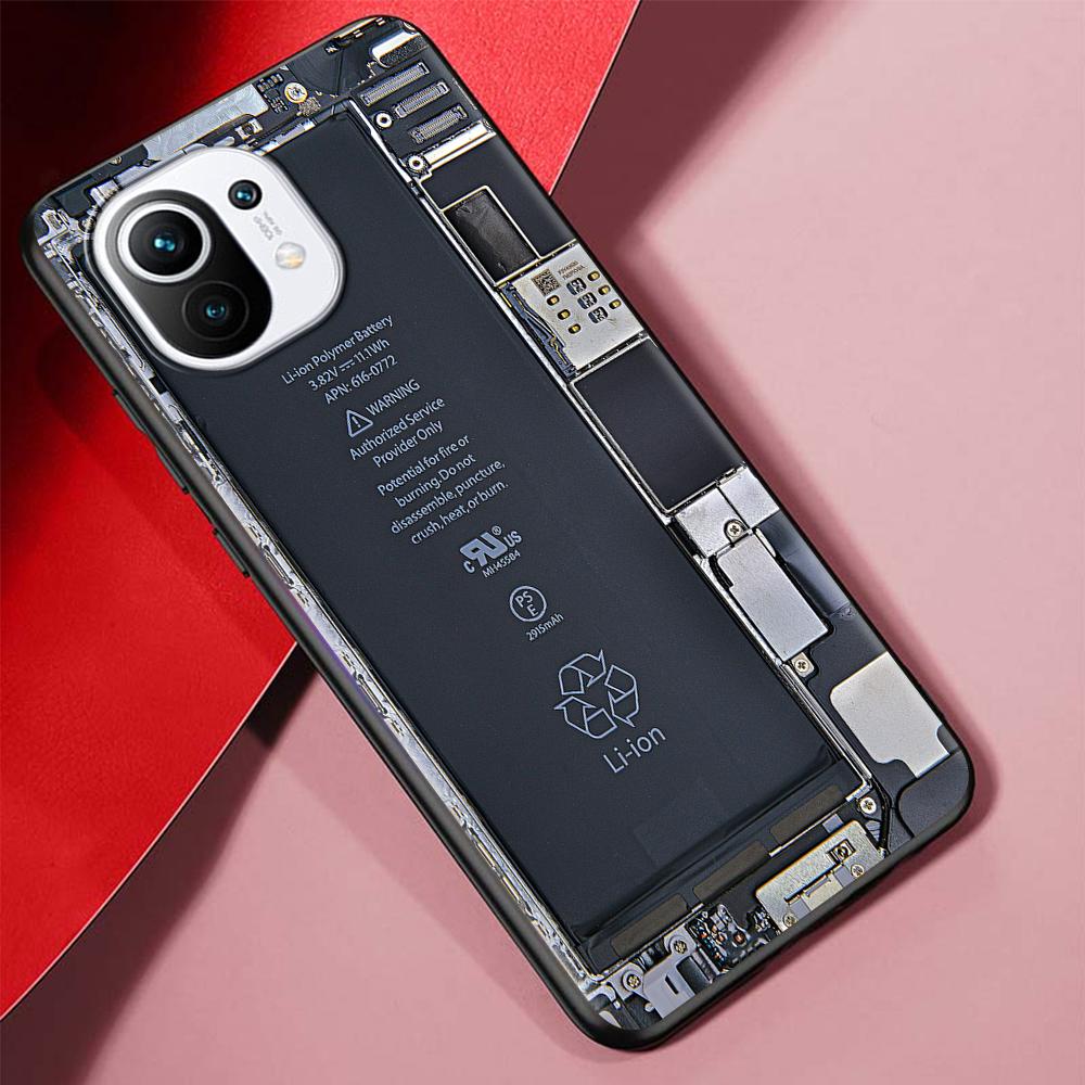 Чехол для материнской платы для Xiaomi Mi 11 Ultra 11T 12 10T 9T Pro 12X Note 10 9 8 Lite A3 CC9E 10S, черный мягкий чехол для телефона