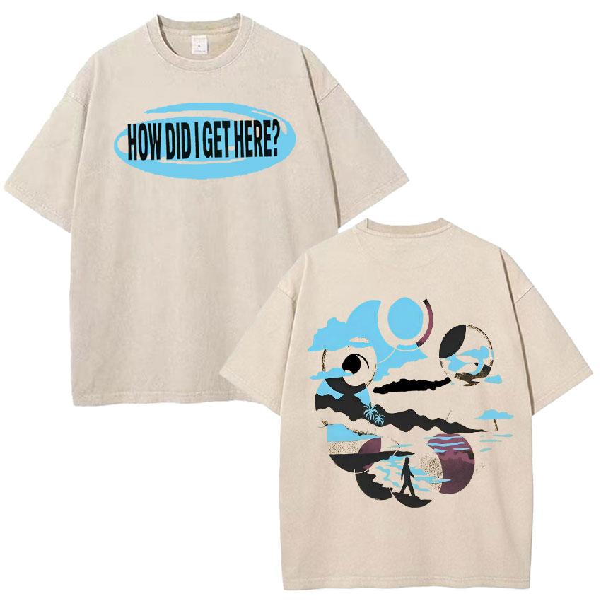How Did I Get Here Vintage Washed TShirt Singer Louis Tomlinson Album Print Unisexs Cotton Tee Shirt Tide Short Sleeve Fans Gift
