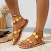 Flat Sandals Summer New Flower Decorative Set Toe Beach Sandals