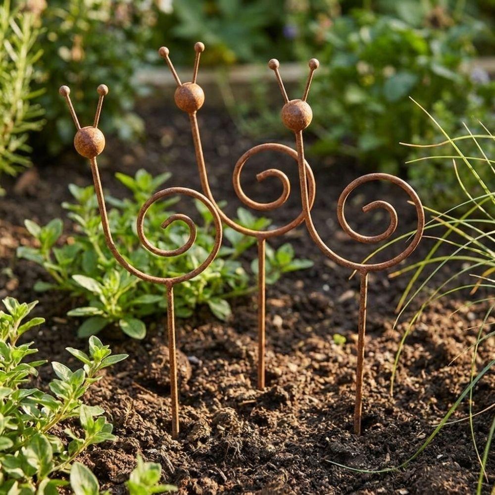 Weather Resistant Snail Shape Yard Art Rustproof Rustic Snail Sculpture  Patio Porch