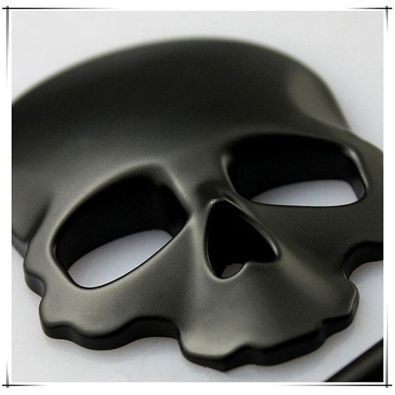 3D Металл Череп Голова Кость Логотип Автомобиль Аксессуары Эмблема Наклейка Черный GZW