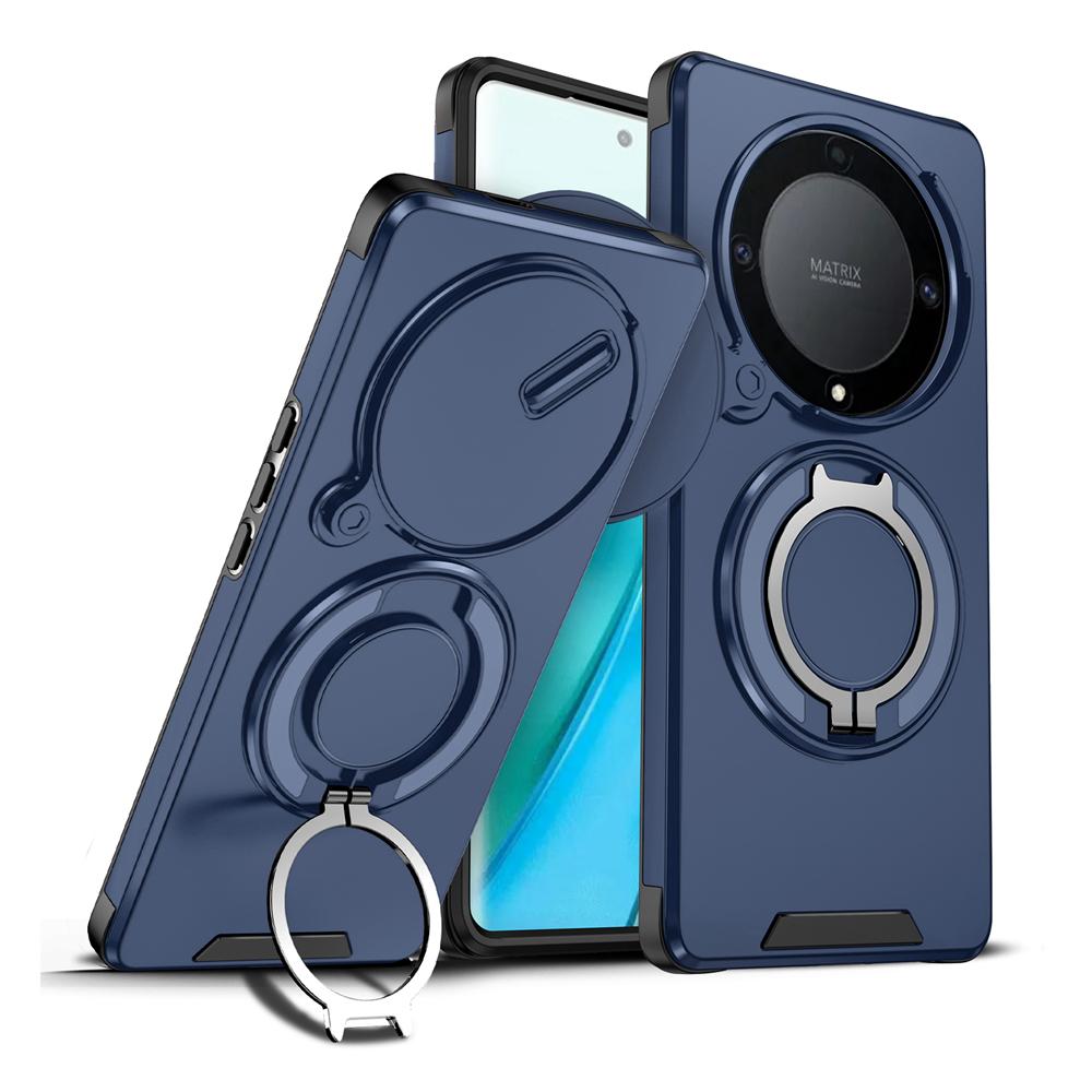 KEYSION Чехол для телефона с кольцом-подставкой 360° для Honor X9b 5G X9A, сдвижная защита камеры, магнитная противоударная крышка для Magic 5 6 Lite 5G