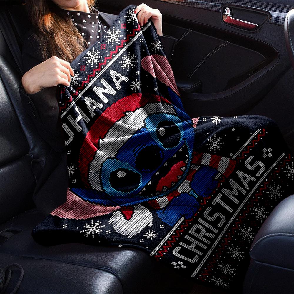 Ohana Christmas Sweater Blanket Soft Throw Blanket For Home Bedroom Bed Sofa Travel Office Solid Christmas Blanket