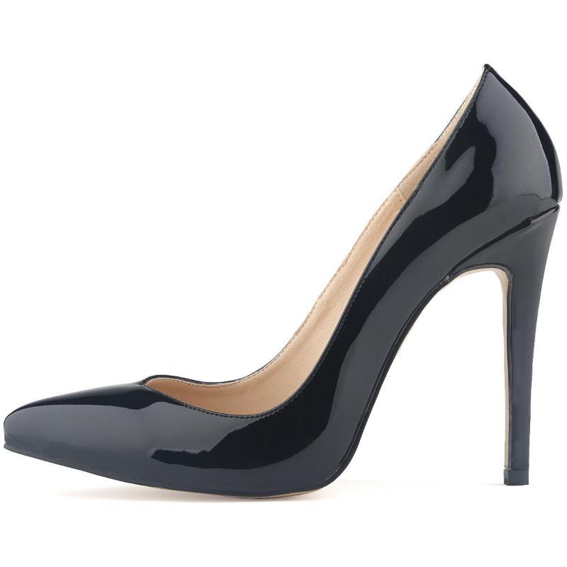 Туфли-лодочки большого размера для женщин с острым носком, лакированные туфли на высоком каблуке, нарядные, свадебные туфли, на тонком каблуке, простые женские туфли-лодочки