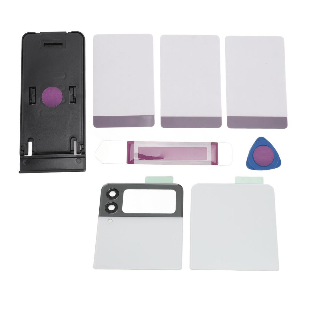 Flip Phone Back Cover Replacement with Pre Installed Tape Camera Lens Tools Back Glass Housing Door