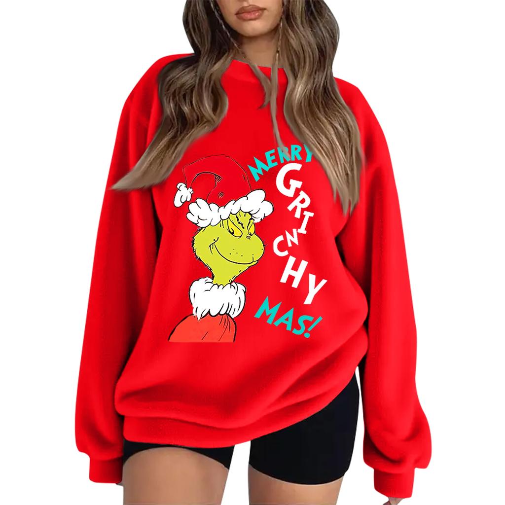 Женский рождественский флисовый свитшот с принтом