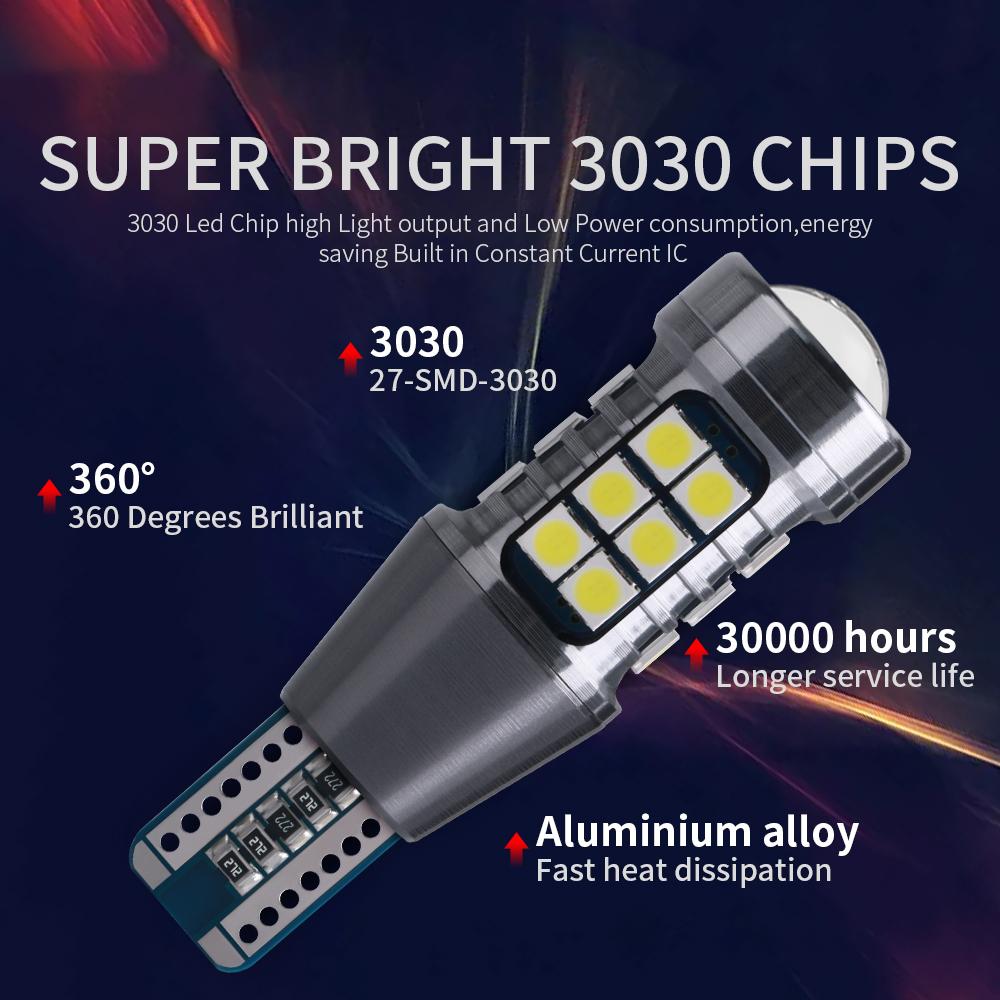 2 шт. Супер яркие светодиодные лампы W16W T15 921 Canbus Автомобильный свет Высокая мощность 3030SMD Без ошибок Для заднего сигнального фонаря Фонаря заднего хода Заднего хода 1