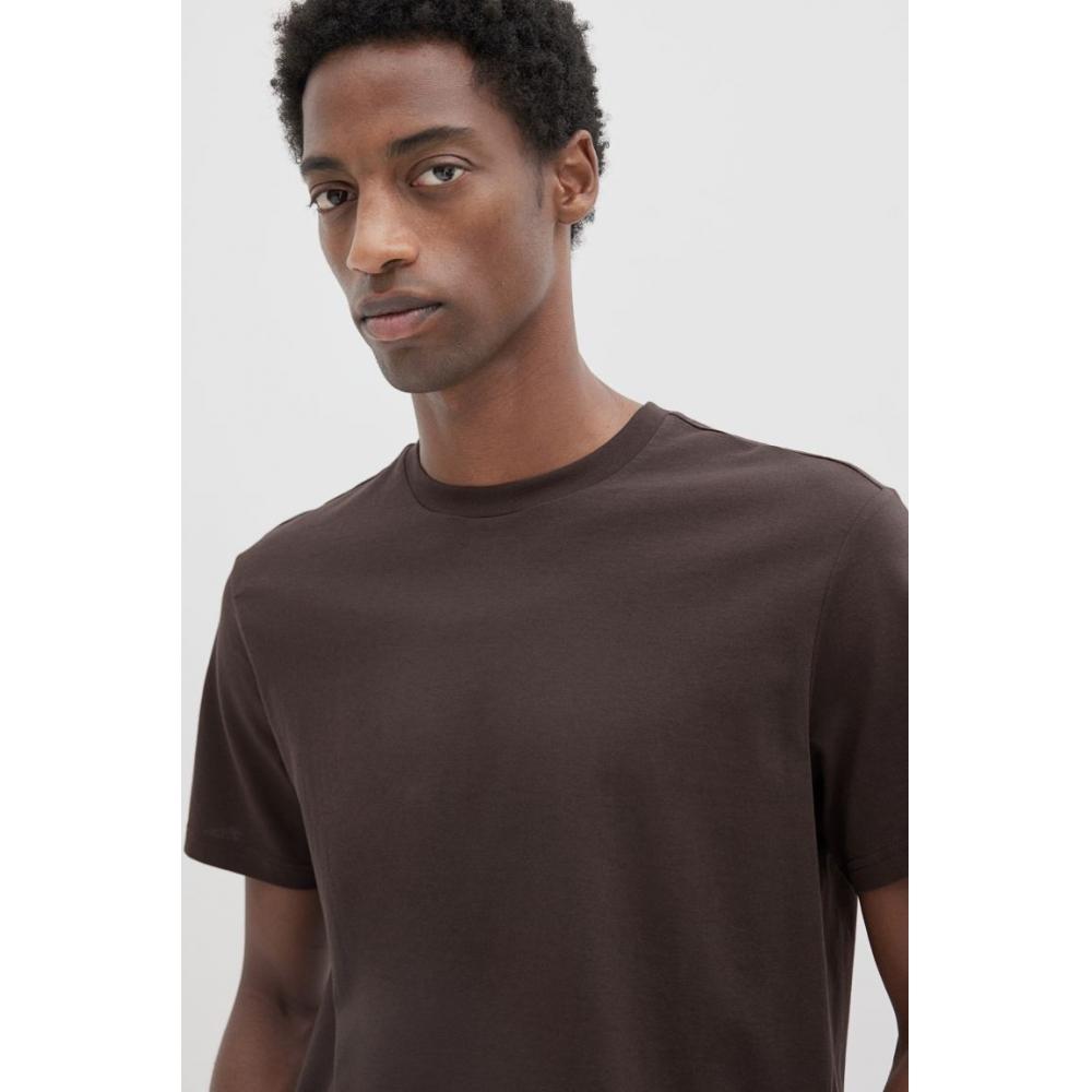 Комплект из 5 футболок HM Regular Fit, цвет: светло-голубой, серый, коричневый