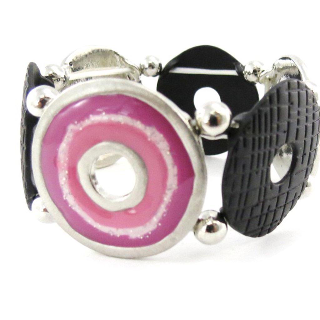 NOA [J1958] - Дизайнерский браслет «Амандин» розово-серый