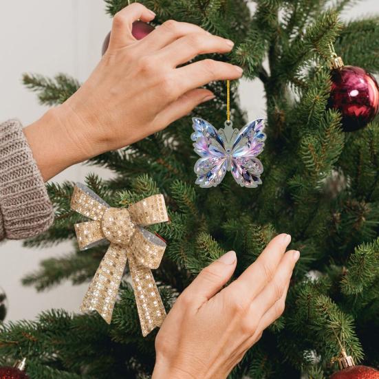 Красочные бабочки Акриловый кулон переливающийся 2D бабочка украшение подвесной орнамент для зеркала заднего вида автомобиля Декор для окна дома