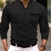 Men's Spring and Autumn Fashion Casual T-shirt Men's Checkerboard Checked POLO Shirt Arm Zipper Sports Polo Shirt