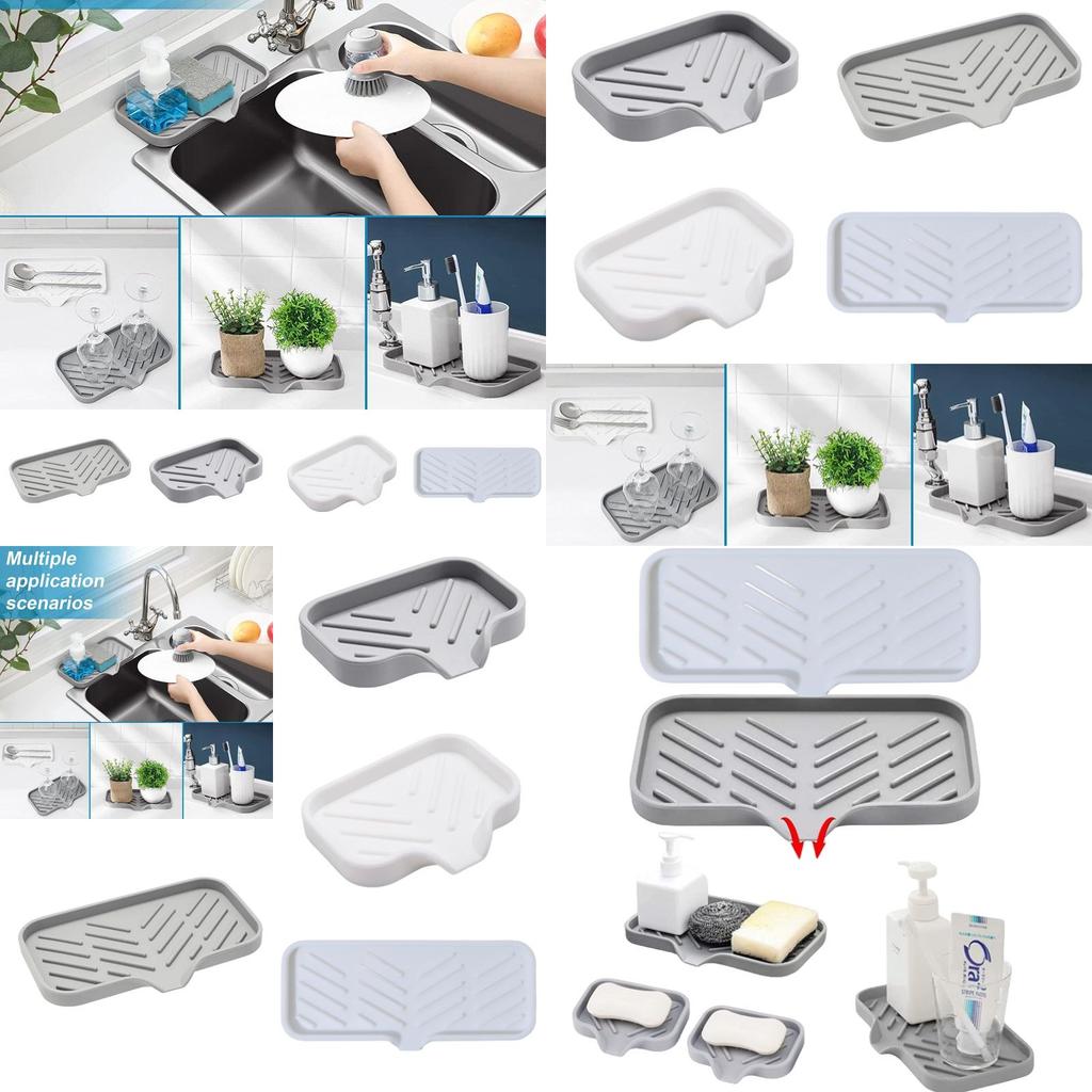 Силиконовая мыльница премиум-качества с дренажной подкладкой, большой размер, сланцево-серый