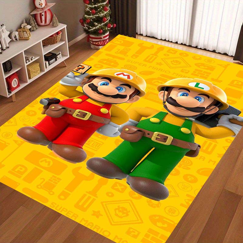 Новый 2026 Super Mario Bros. Ковер подходит для домашнего декора в игровых комнатах, спальнях, гостиных, зонах у дивана и других помещениях.