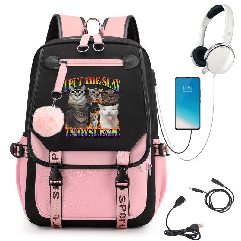 KATSEYE Fashion Girl Group Print Backpack, Large Capacity Teen Student Laptop Bookbag, Water-Resistant Daypack 60123-11