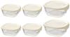 HARIO Heat-Resistant Glass Storage Containers, Set of 6, 250600ml Full Capacity, Off-White, Made In Japan, KST-2012-OW
