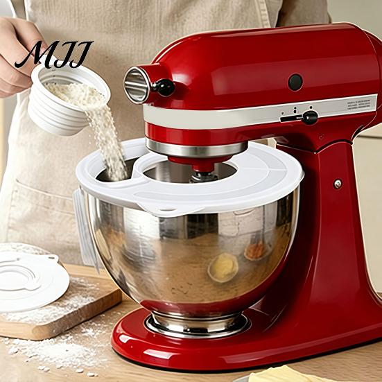 Воронка для муки с крышкой для миксера Kitchen Aid, Силиконовая складная защитная насадка 3-в-1 для кухни, без беспорядка, пищевой пластик, 4.5