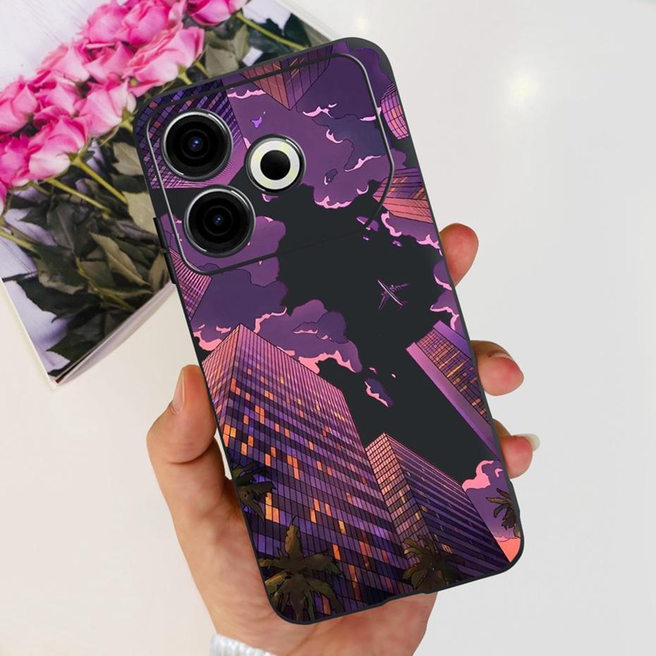 Модный Чехол 2024 года Для Tecno Pova 6 Neo Черный Силиконовый Мягкий ТПУ Задняя Крышка Для Tecno Pova 6Neo 4G Чехлы Для Телефона