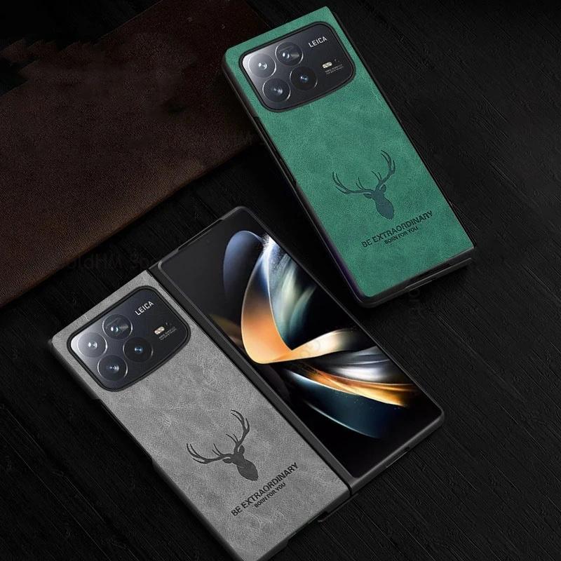 Чехол для телефона Xiaomi Mix Fold 4 3D мультяшный лось голова оленя телефон противоударный кожаный чехол Fundas для Mi Mix Fold4 3 2 жесткий чехол-кобура из ПК для телефона